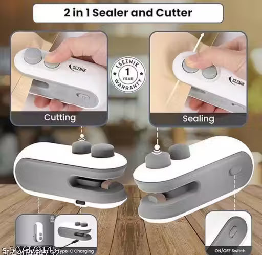 2-in-1 Mini USB Bag Sealer with Cutter