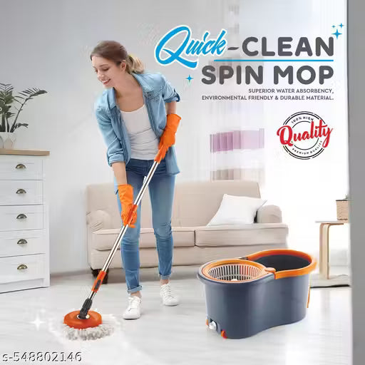 Spin Mop Set with Bucket – Easy &amp; Efficient Floor Cleaning!